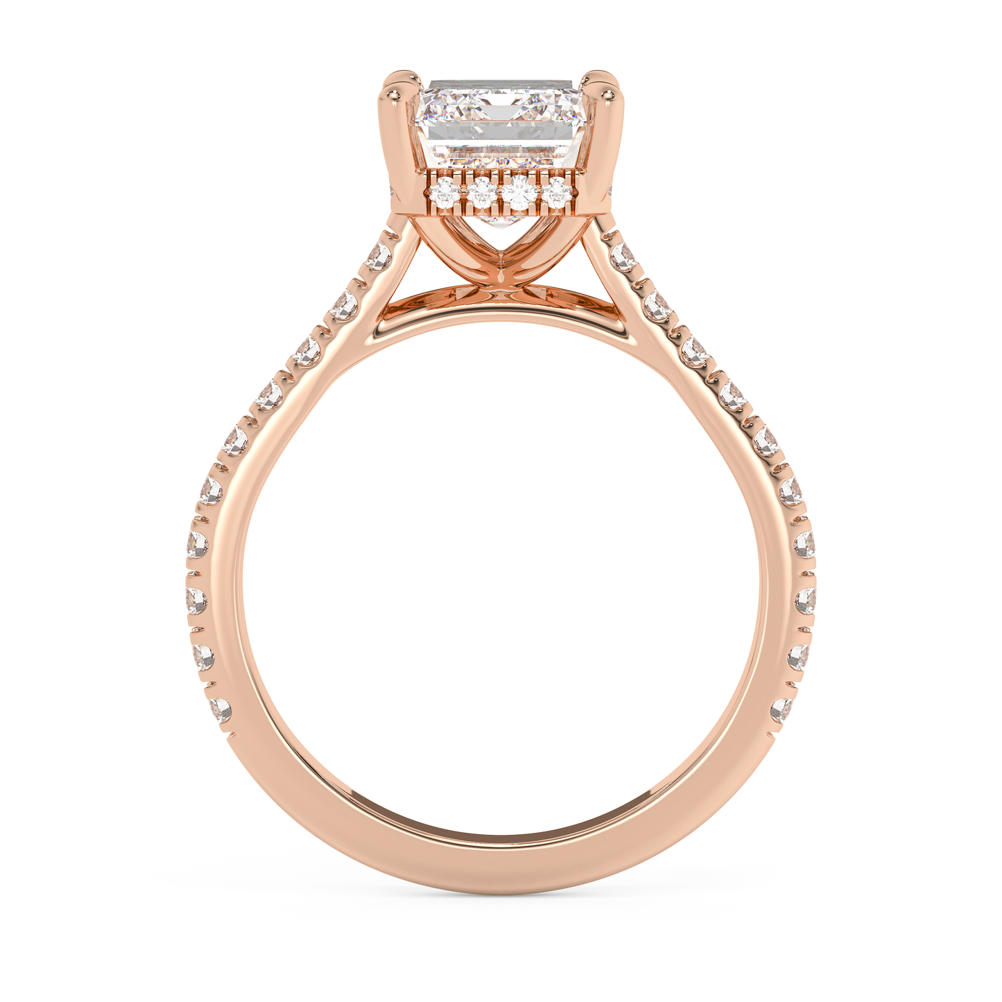 Emerald Solitaire Lab Grown Diamond Engagement Ring