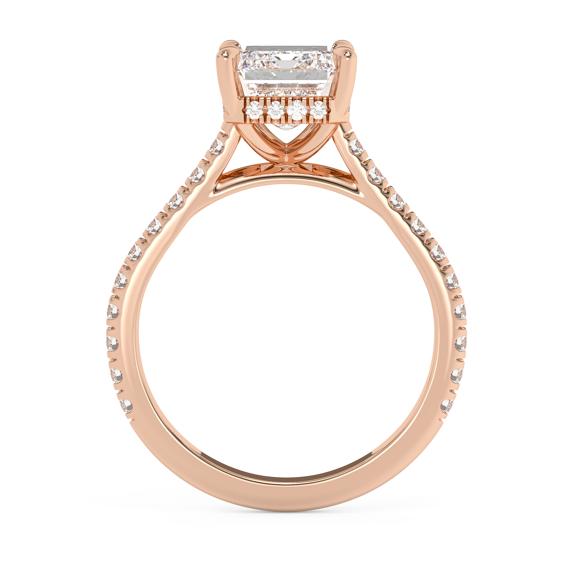 Emerald Solitaire Lab Grown Diamond Engagement Ring