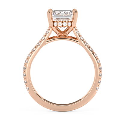 Emerald Solitaire Lab Grown Diamond Engagement Ring