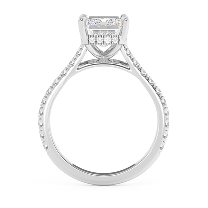 Emerald Solitaire Lab Grown Diamond Engagement Ring