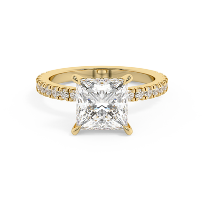 Emerald Solitaire Lab Grown Diamond Engagement Ring
