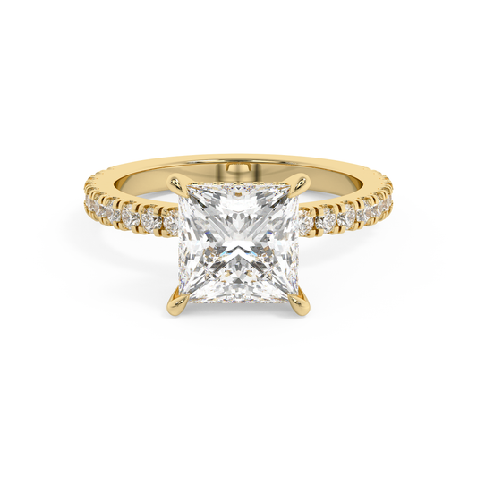 Emerald Solitaire Lab Grown Diamond Engagement Ring