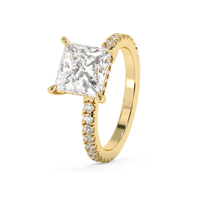 Emerald Solitaire Lab Grown Diamond Engagement Ring
