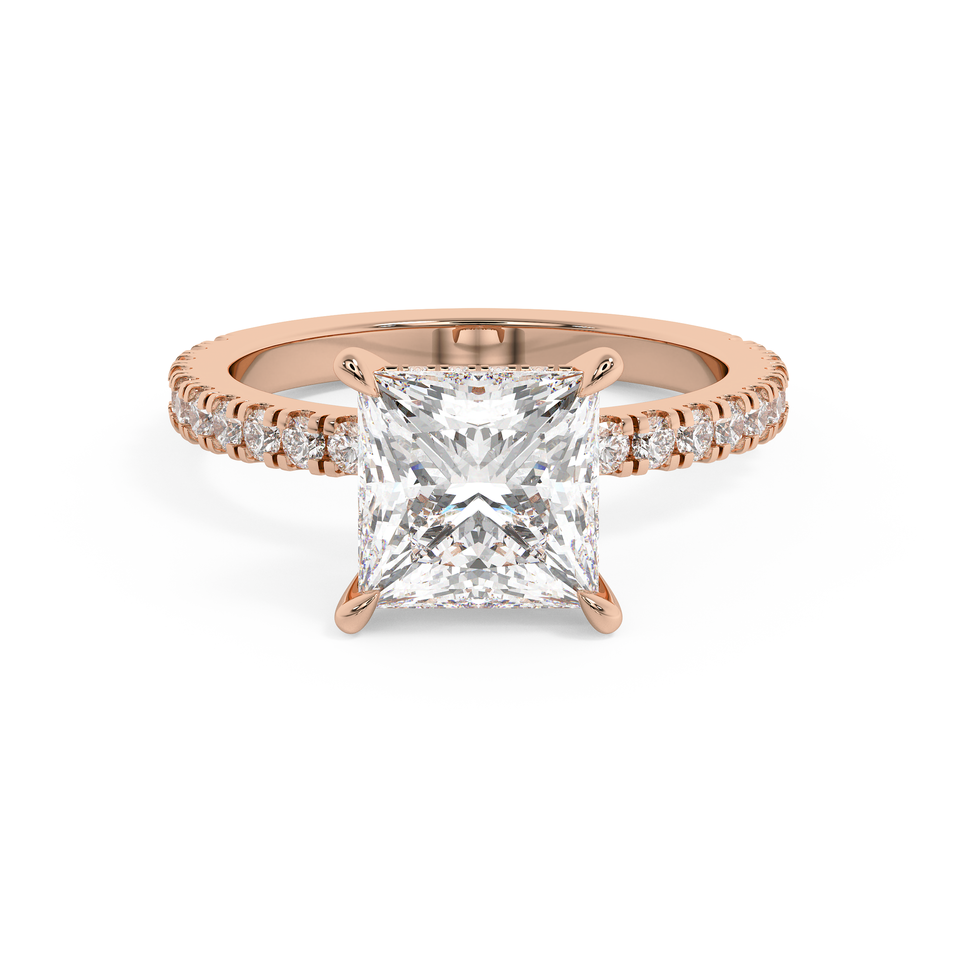 Emerald Solitaire Lab Grown Diamond Engagement Ring