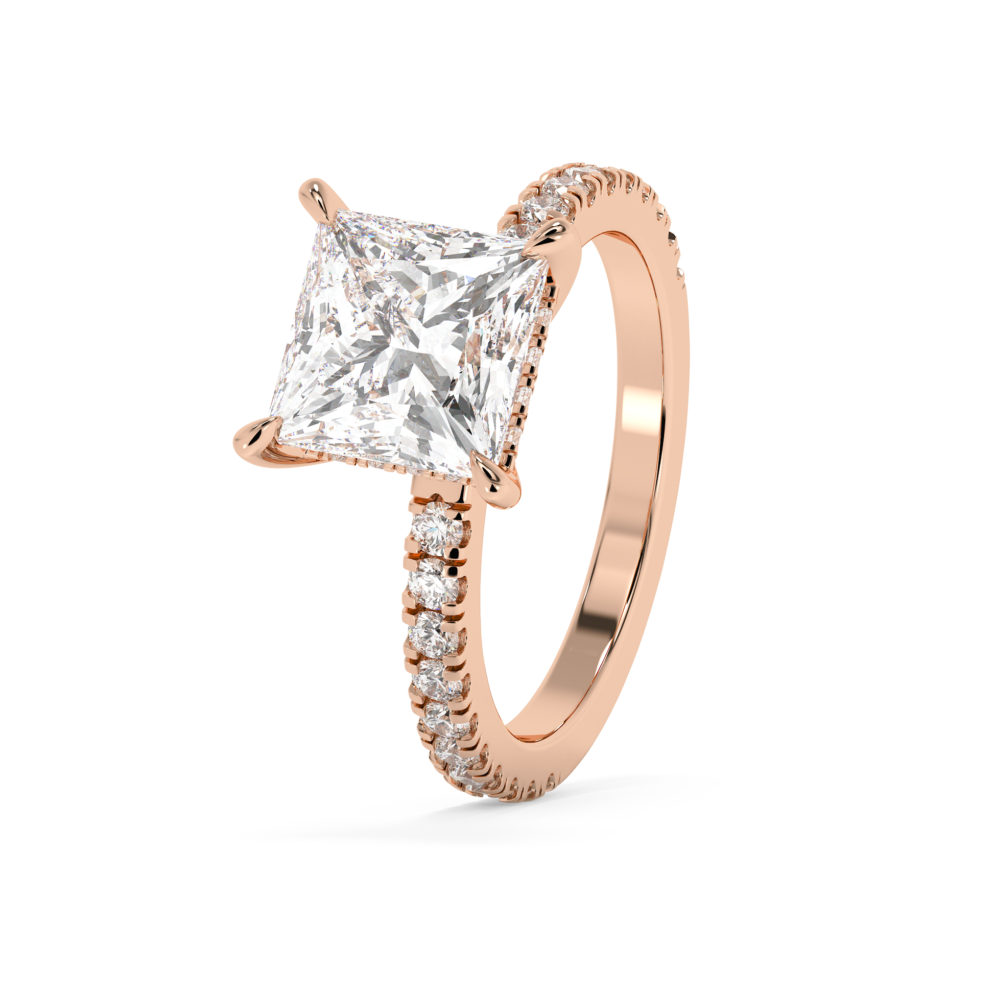 Emerald Solitaire Lab Grown Diamond Engagement Ring