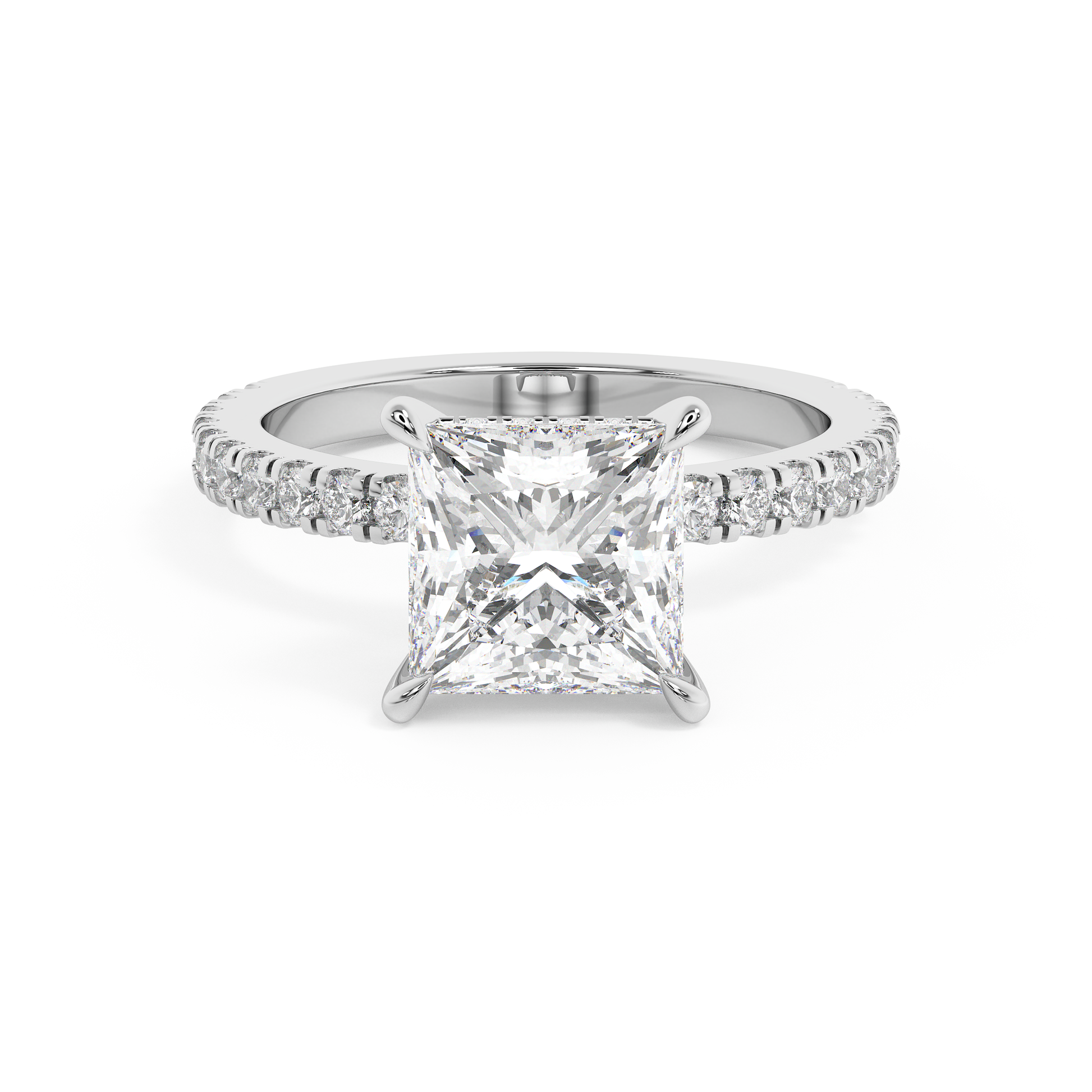 Emerald Solitaire Lab Grown Diamond Engagement Ring