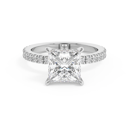 Emerald Solitaire Lab Grown Diamond Engagement Ring