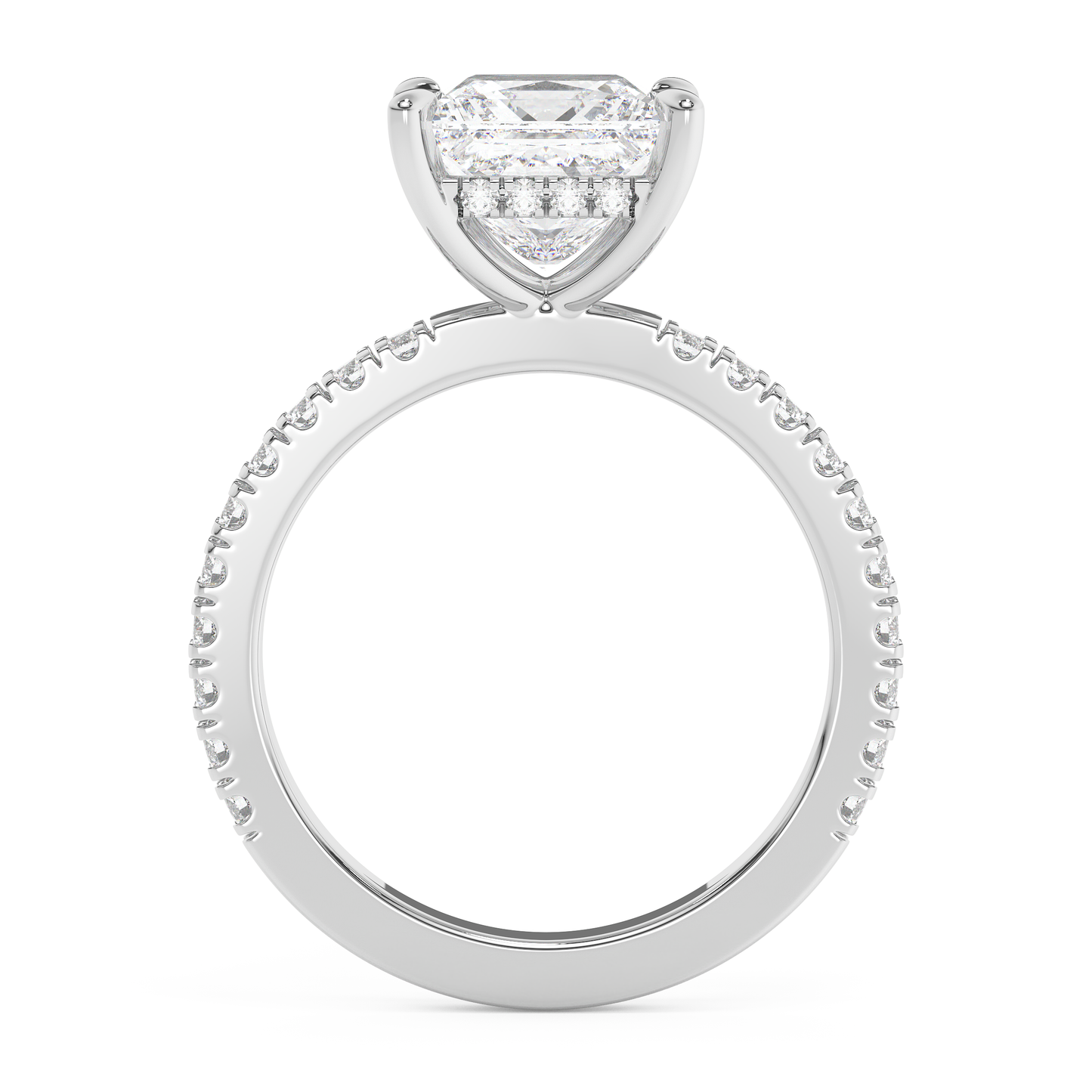 Emerald Solitaire Lab Grown Diamond Engagement Ring