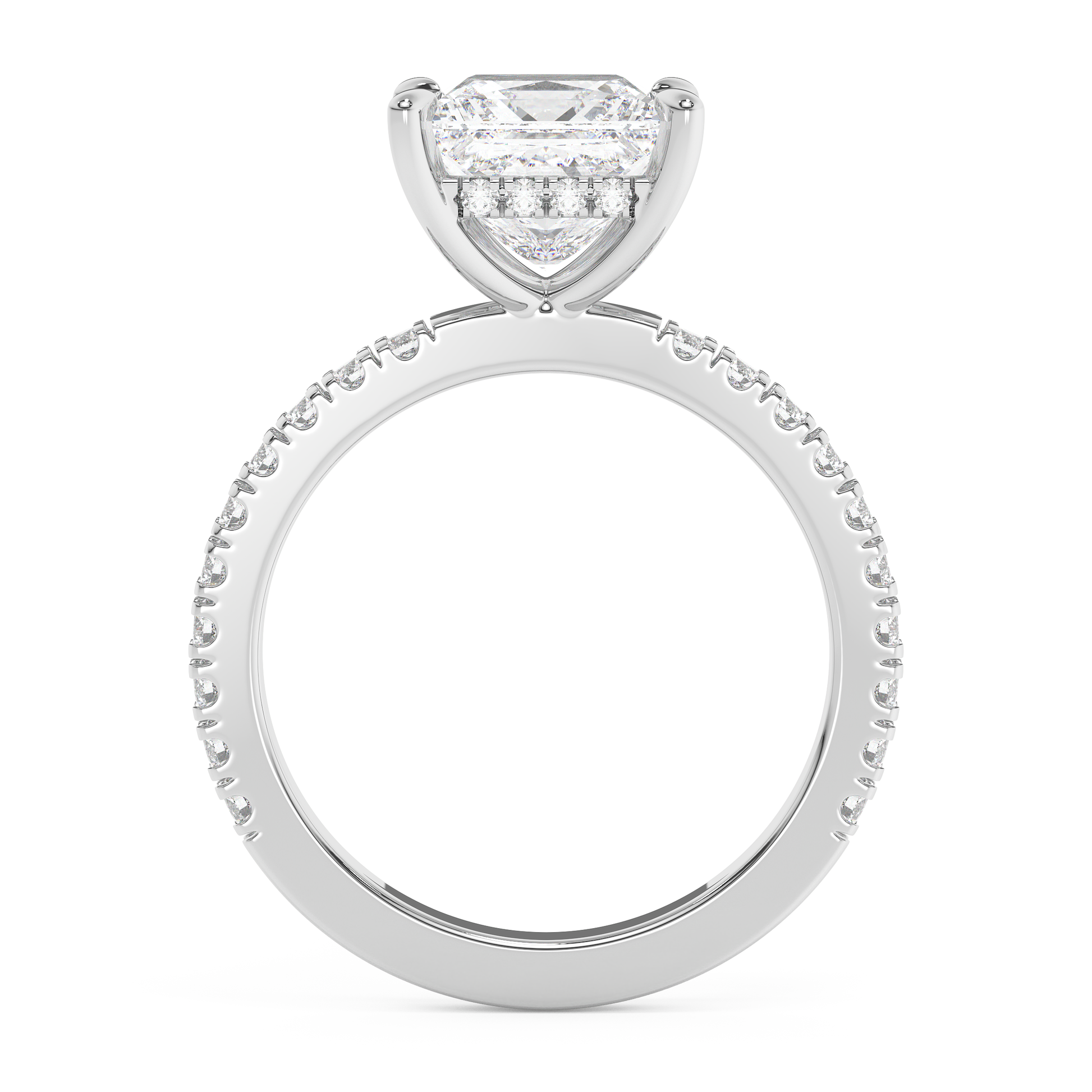 Emerald Solitaire Lab Grown Diamond Engagement Ring