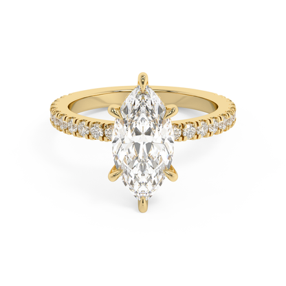 Emerald Solitaire Lab Grown Diamond Engagement Ring