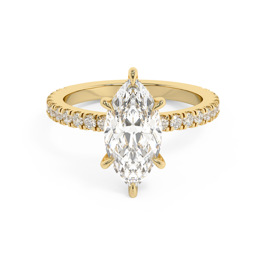 Emerald Solitaire Lab Grown Diamond Engagement Ring