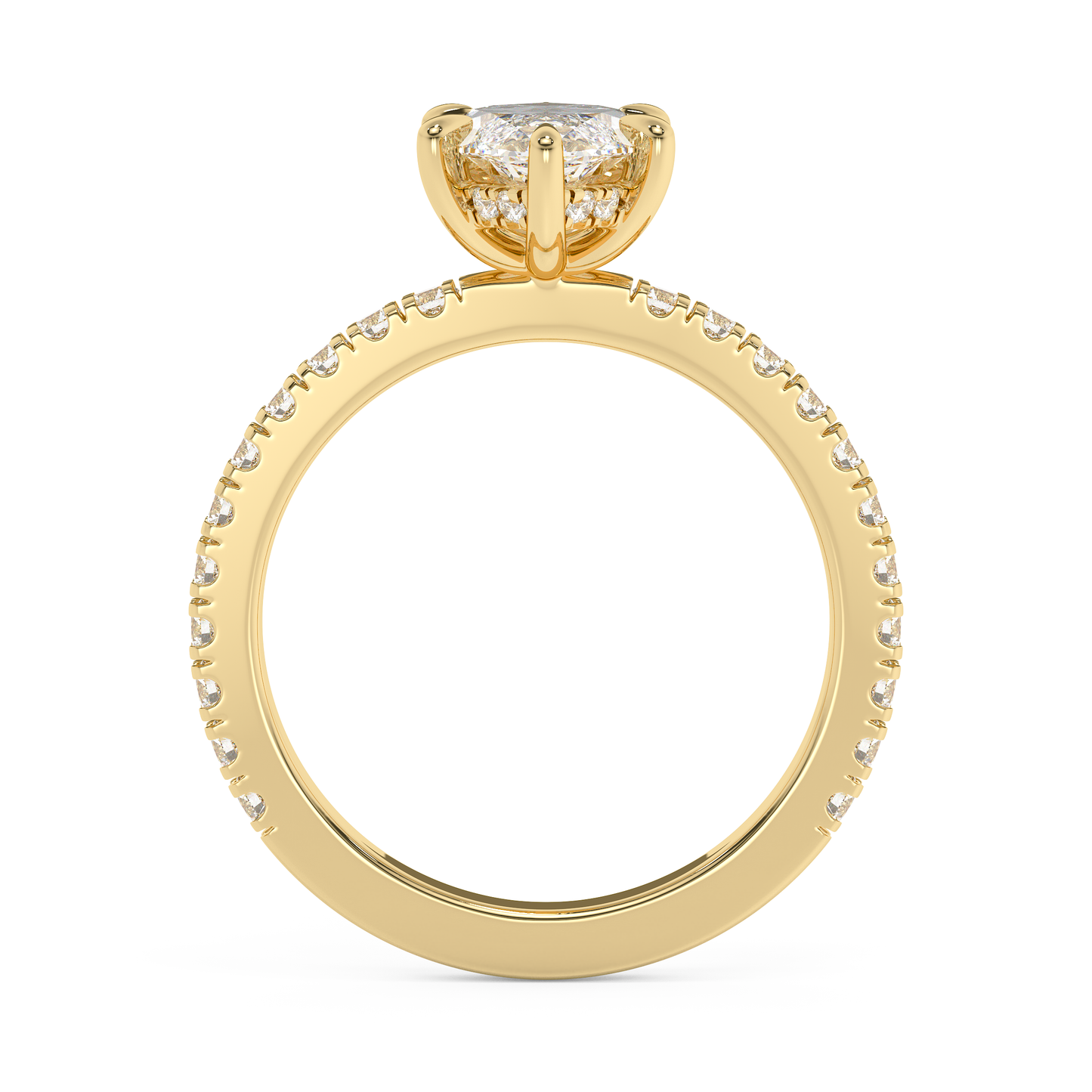 Emerald Solitaire Lab Grown Diamond Engagement Ring