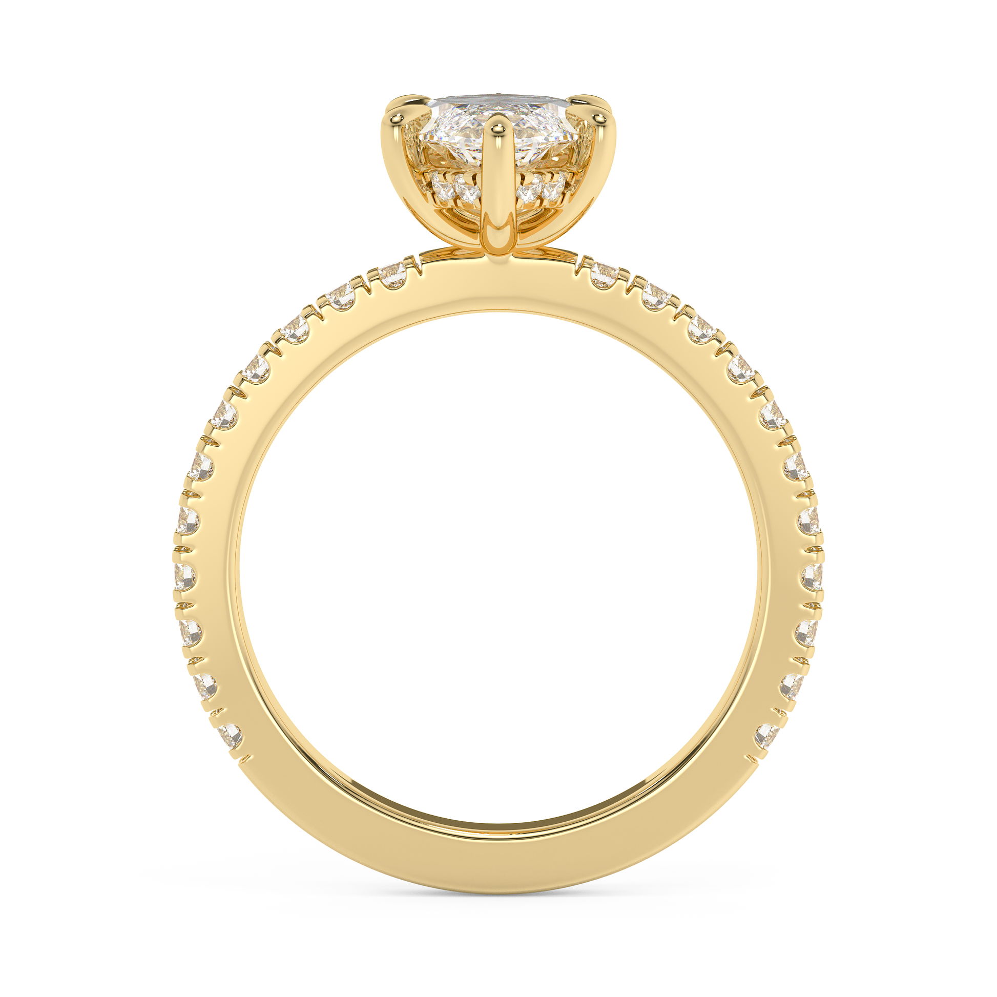 Emerald Solitaire Lab Grown Diamond Engagement Ring