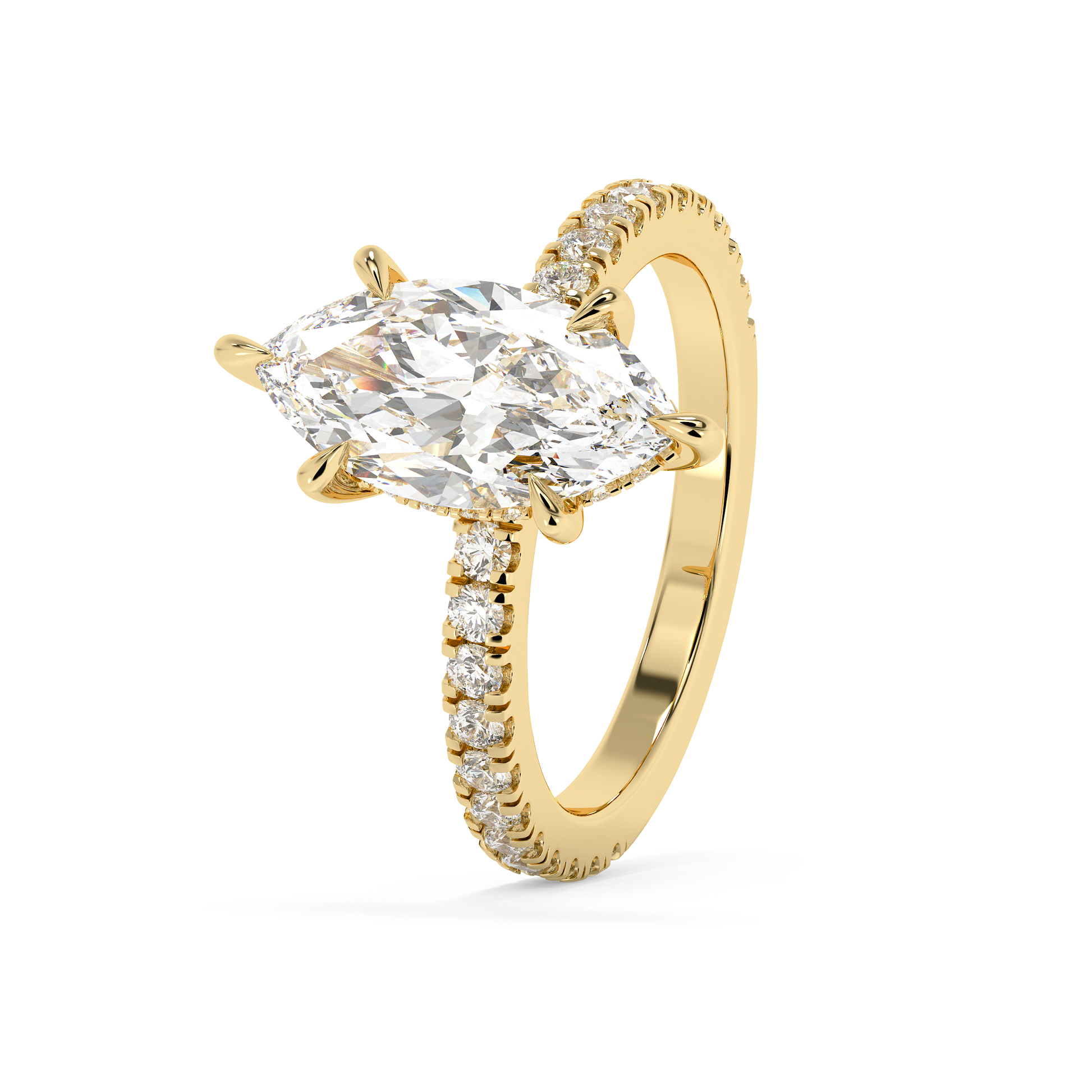 Emerald Solitaire Lab Grown Diamond Engagement Ring