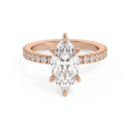 Emerald Solitaire Lab Grown Diamond Engagement Ring