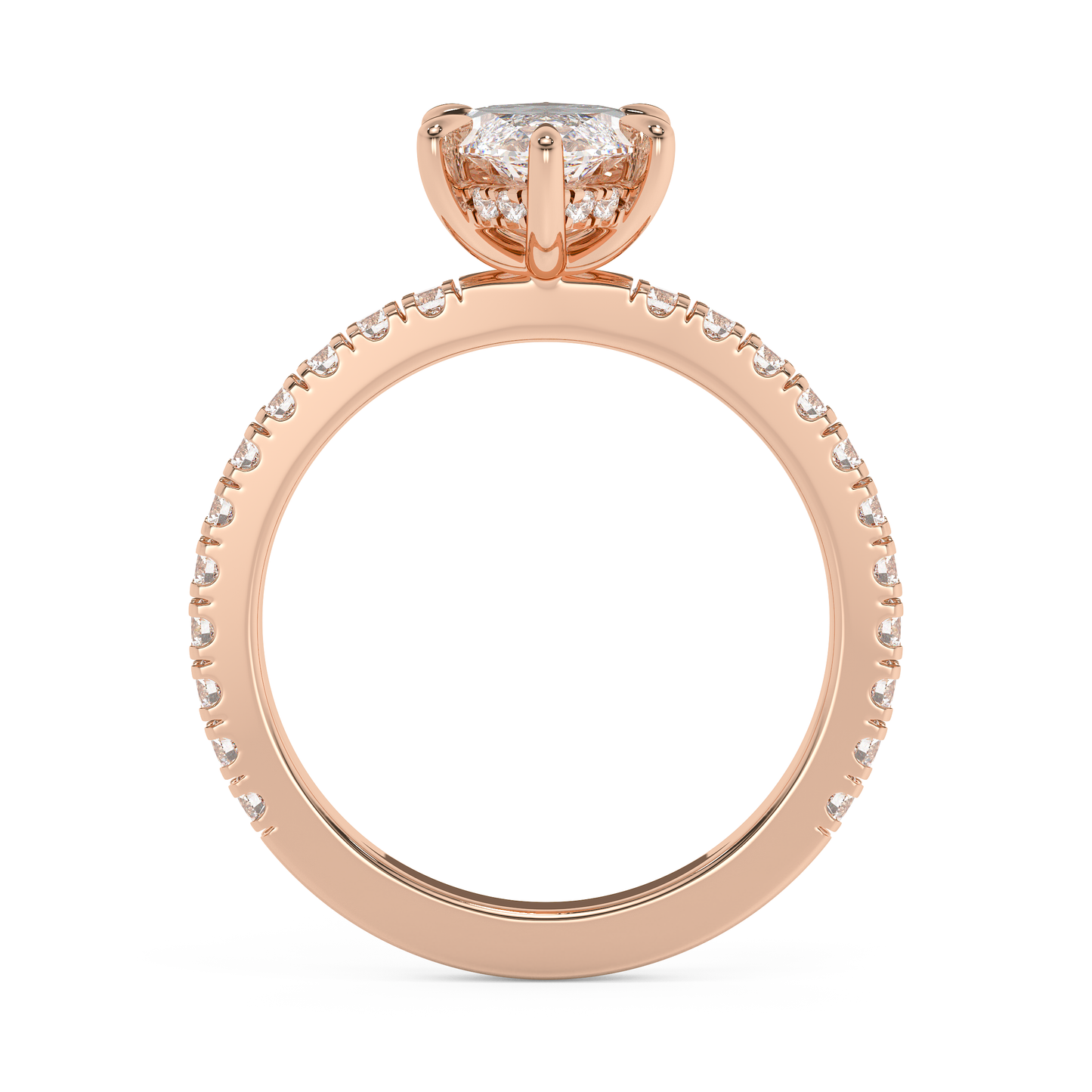 Emerald Solitaire Lab Grown Diamond Engagement Ring