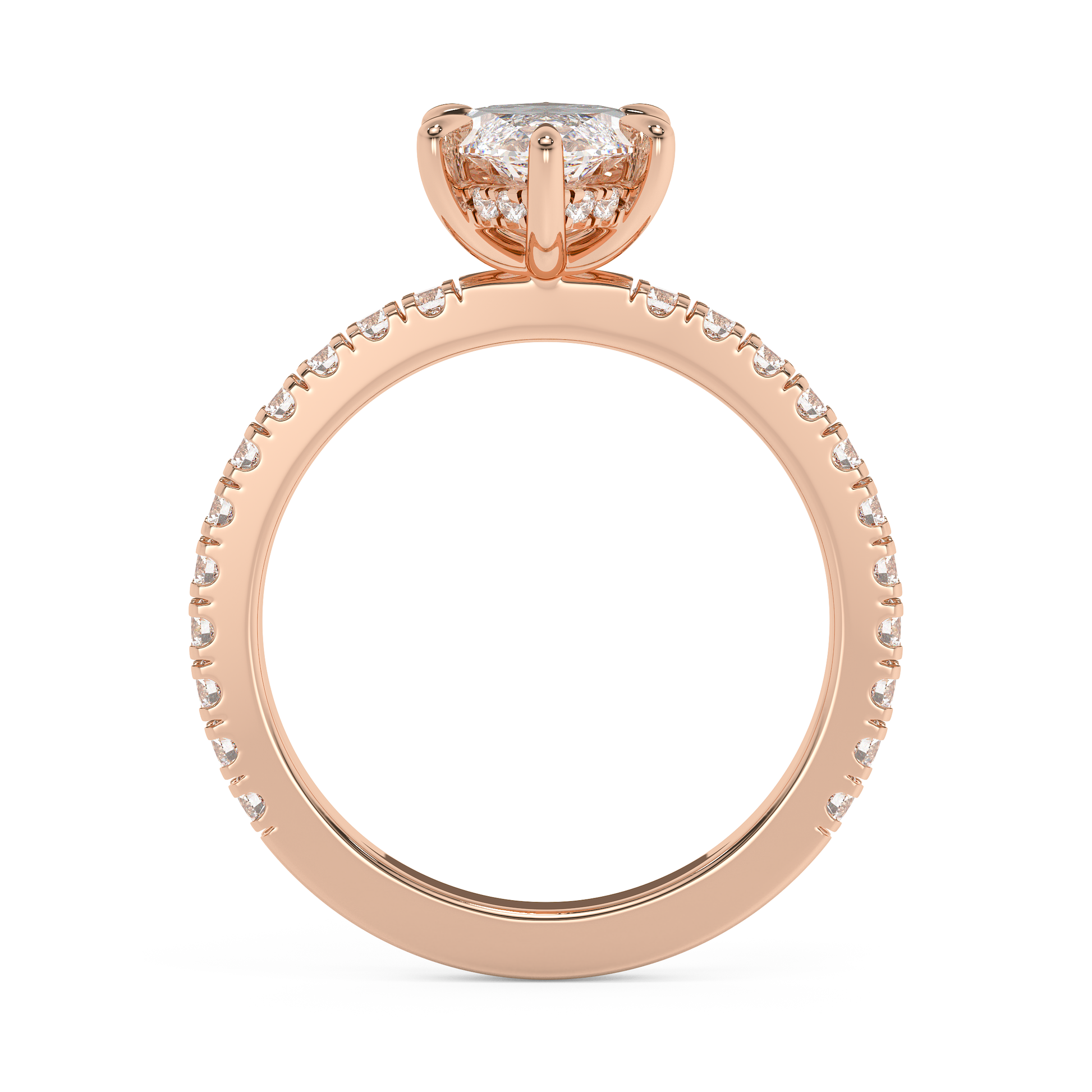 Emerald Solitaire Lab Grown Diamond Engagement Ring