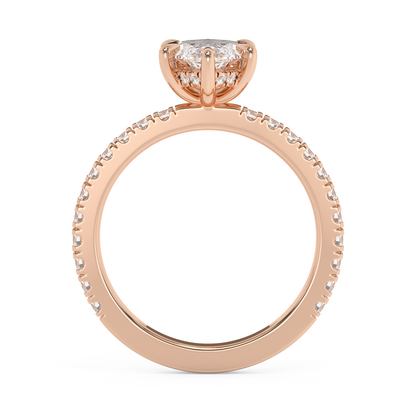 Emerald Solitaire Lab Grown Diamond Engagement Ring