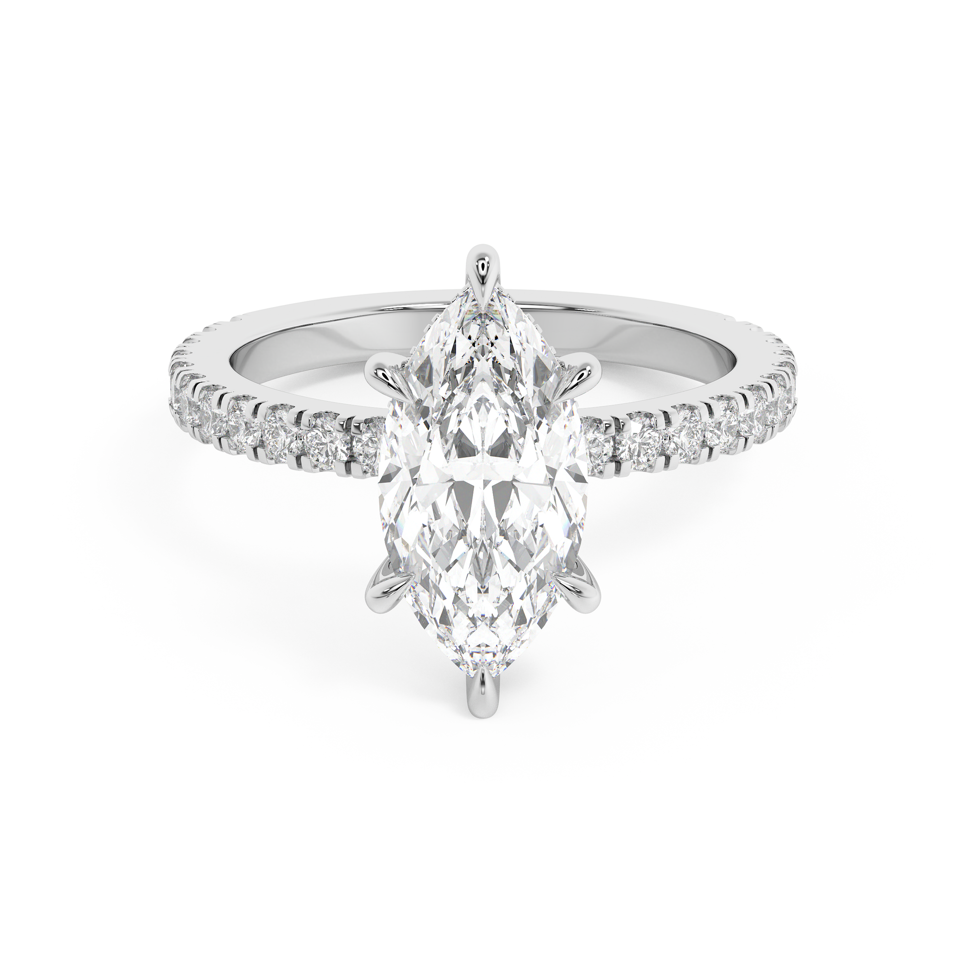 Emerald Solitaire Lab Grown Diamond Engagement Ring