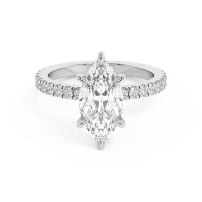 Emerald Solitaire Lab Grown Diamond Engagement Ring