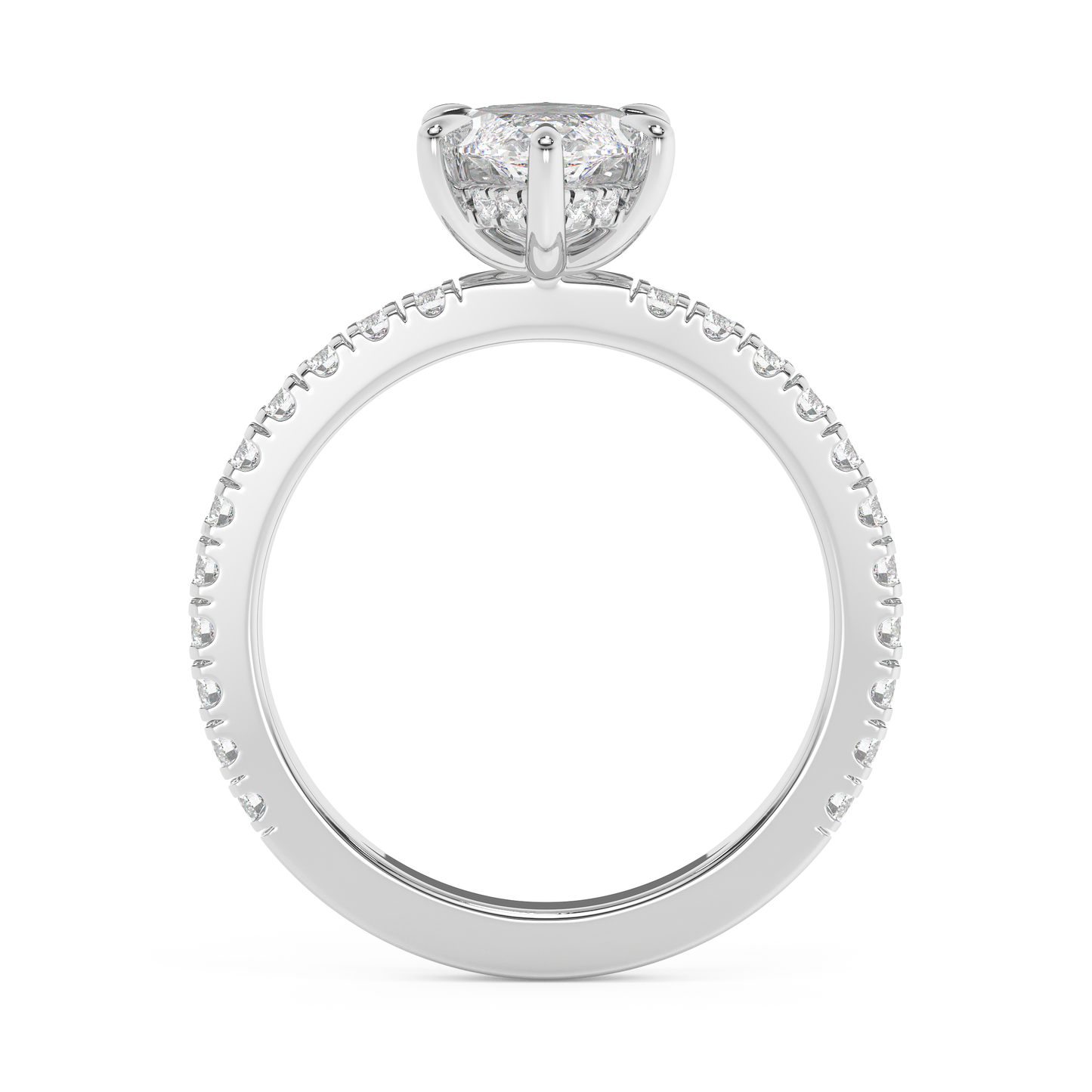 Emerald Solitaire Lab Grown Diamond Engagement Ring
