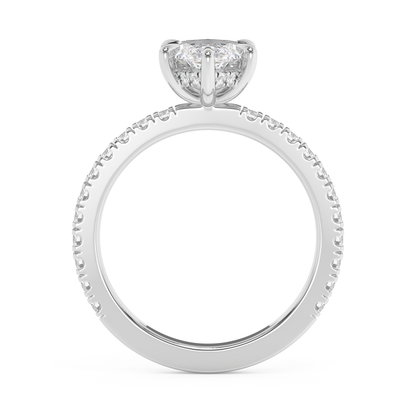Emerald Solitaire Lab Grown Diamond Engagement Ring