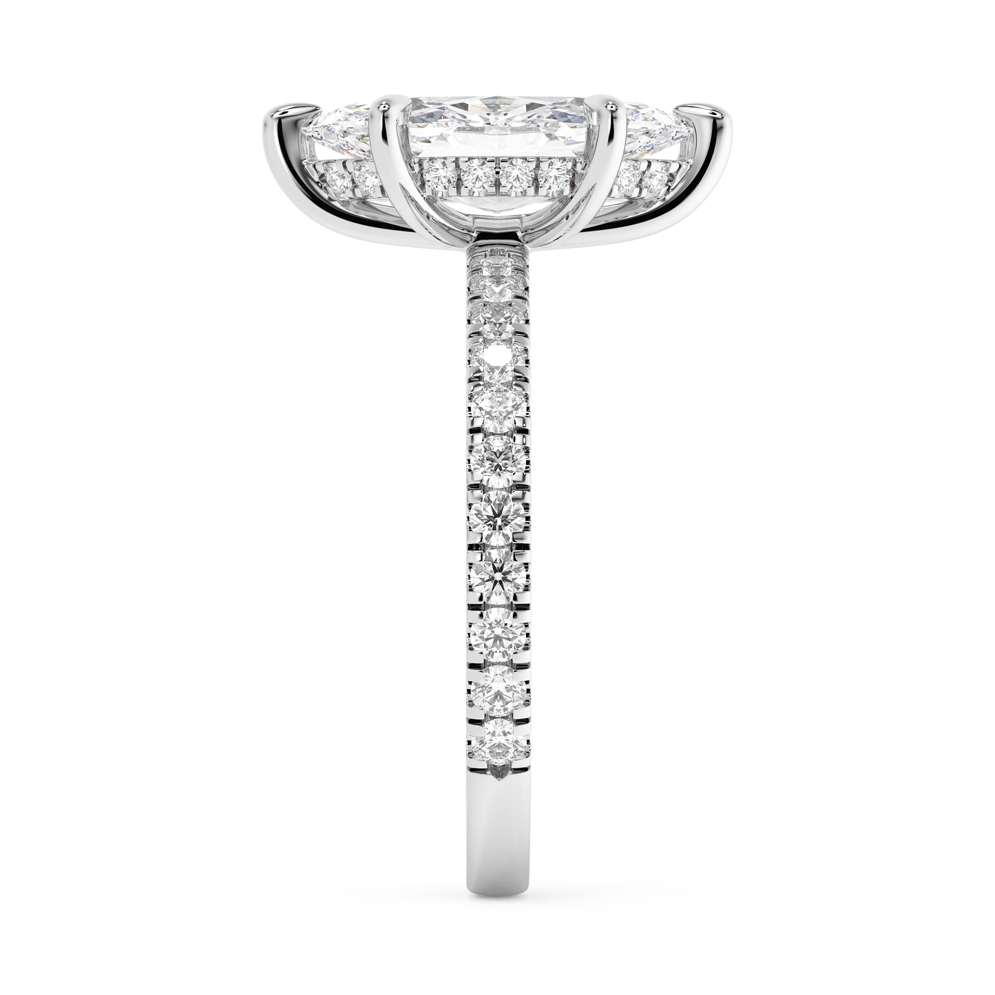 Emerald Solitaire Lab Grown Diamond Engagement Ring