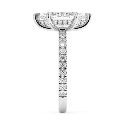 Emerald Solitaire Lab Grown Diamond Engagement Ring