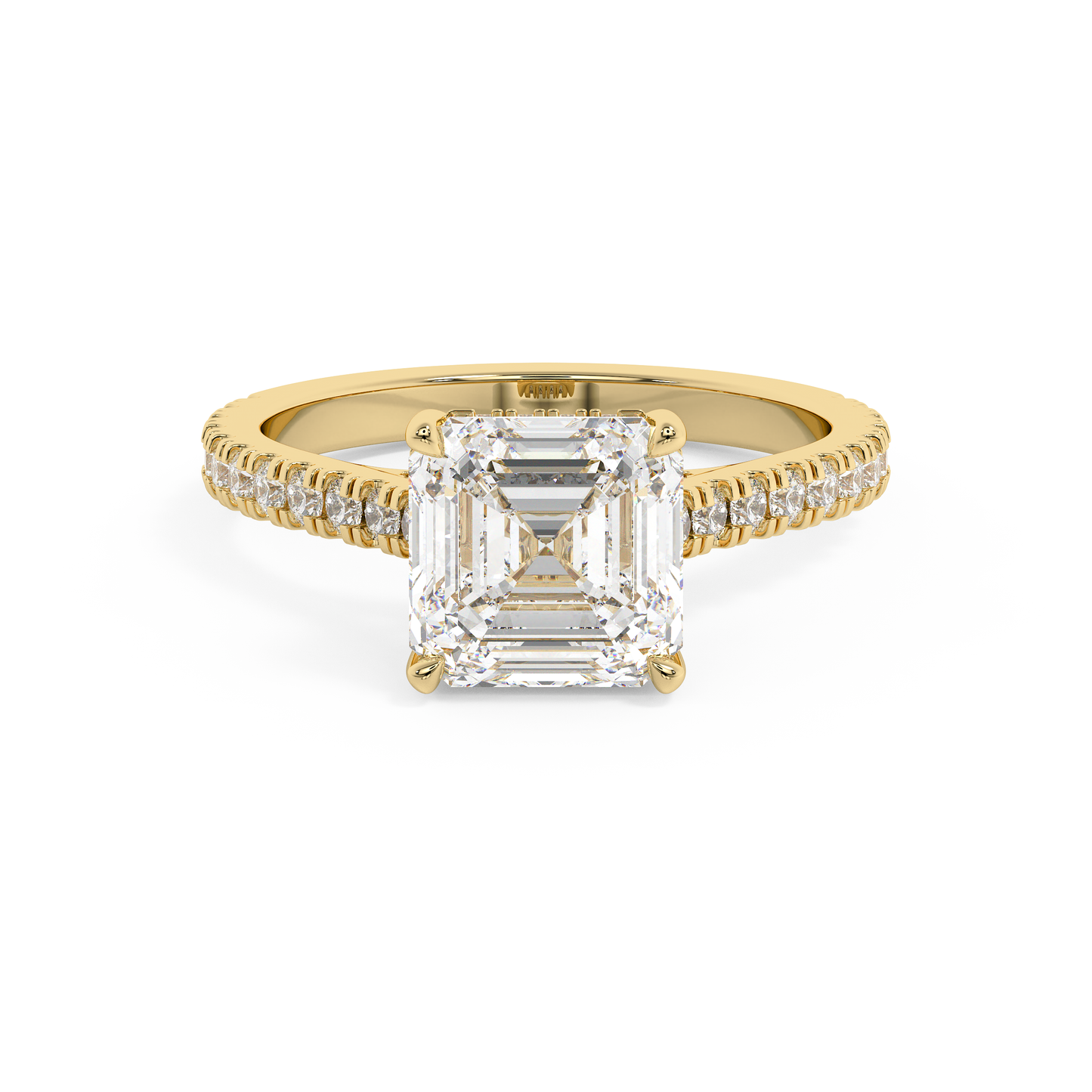 Emerald Solitaire Lab Grown Diamond Engagement Ring
