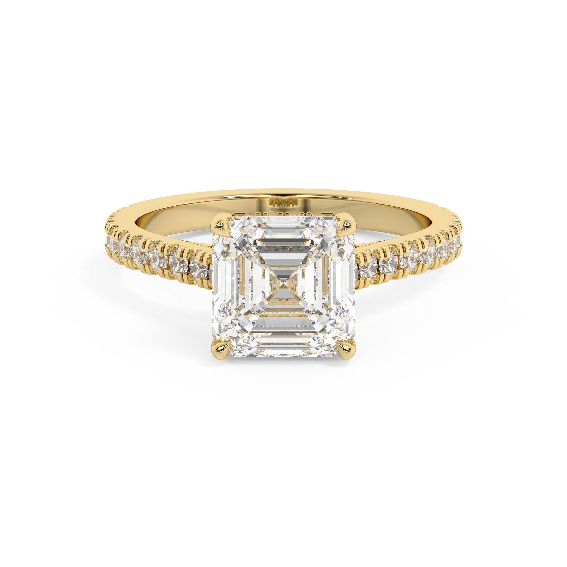 Emerald Solitaire Lab Grown Diamond Engagement Ring