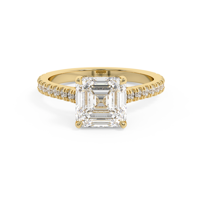 Emerald Solitaire Lab Grown Diamond Engagement Ring