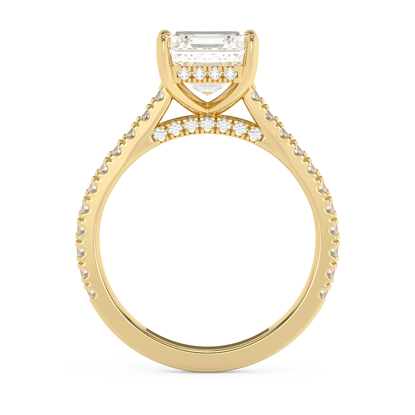Emerald Solitaire Lab Grown Diamond Engagement Ring