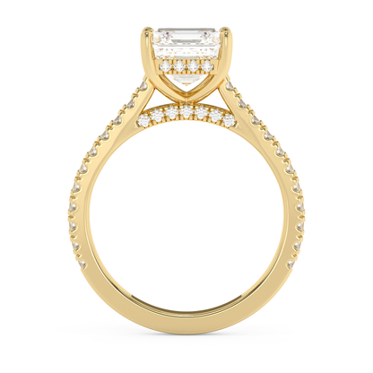Emerald Solitaire Lab Grown Diamond Engagement Ring
