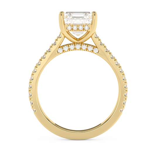 Emerald Solitaire Lab Grown Diamond Engagement Ring