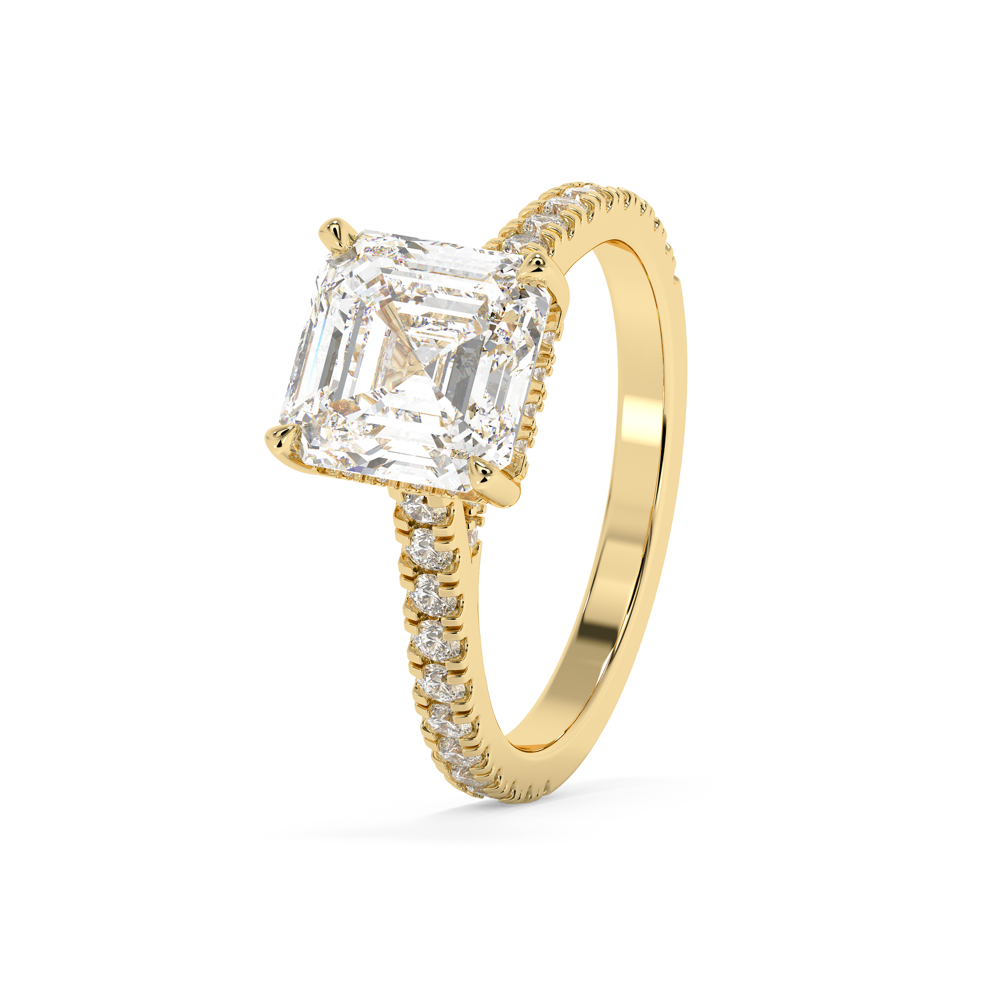 Emerald Solitaire Lab Grown Diamond Engagement Ring