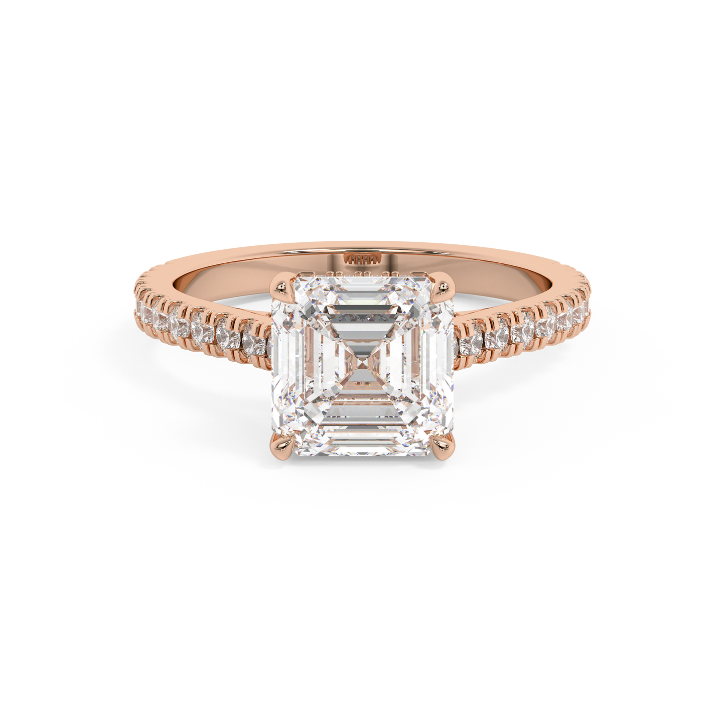 Emerald Solitaire Lab Grown Diamond Engagement Ring