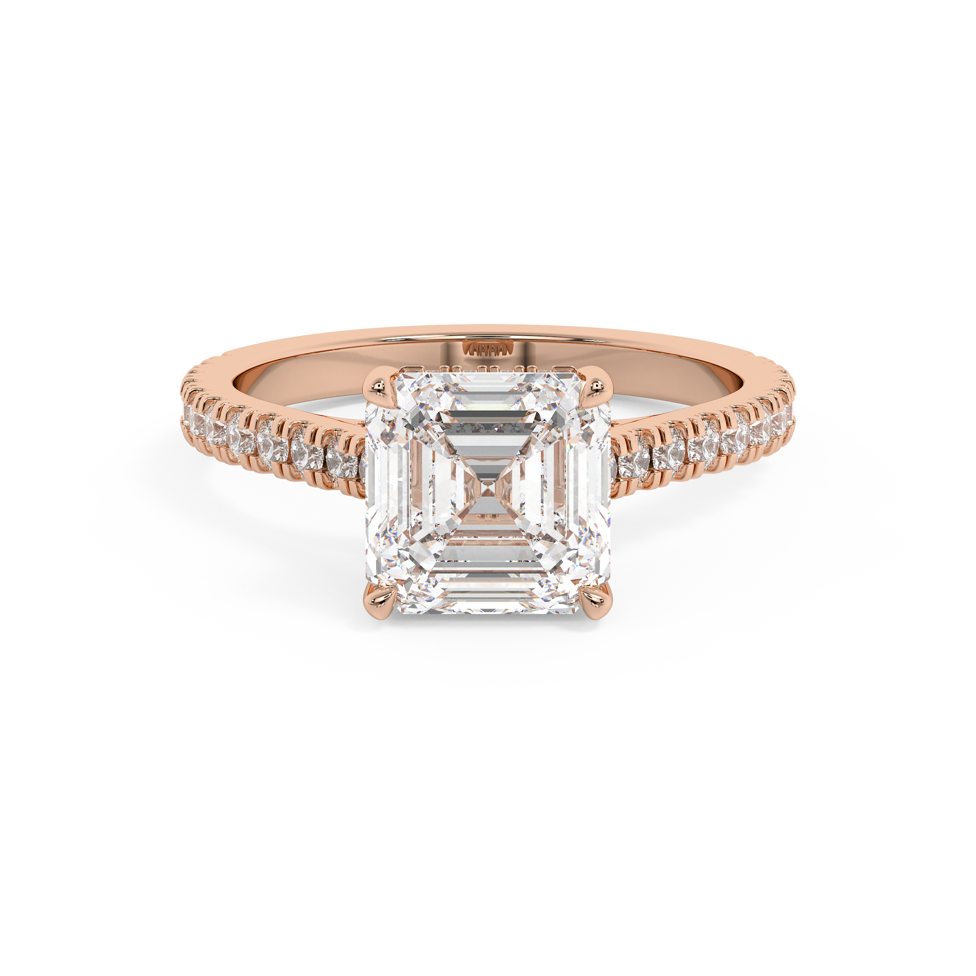 Emerald Solitaire Lab Grown Diamond Engagement Ring
