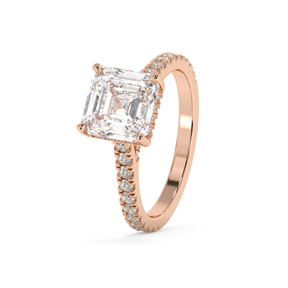 Emerald Solitaire Lab Grown Diamond Engagement Ring