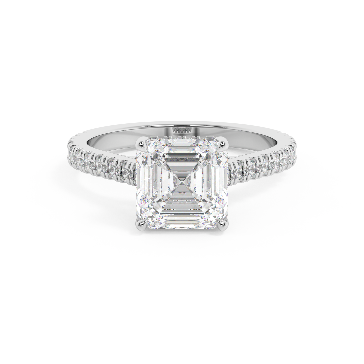 Emerald Solitaire Lab Grown Diamond Engagement Ring