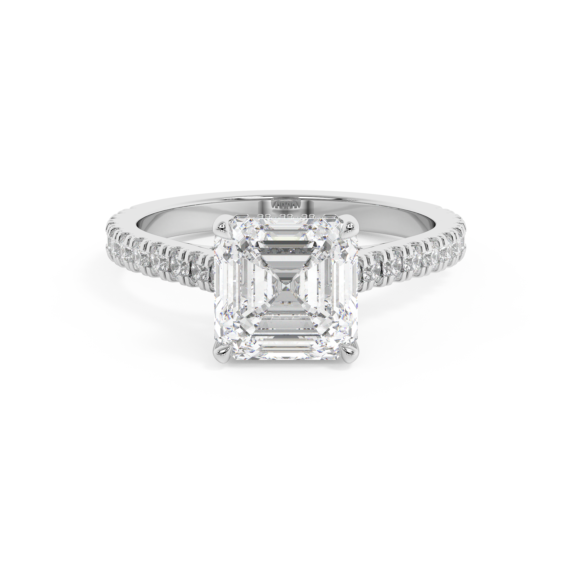Emerald Solitaire Lab Grown Diamond Engagement Ring