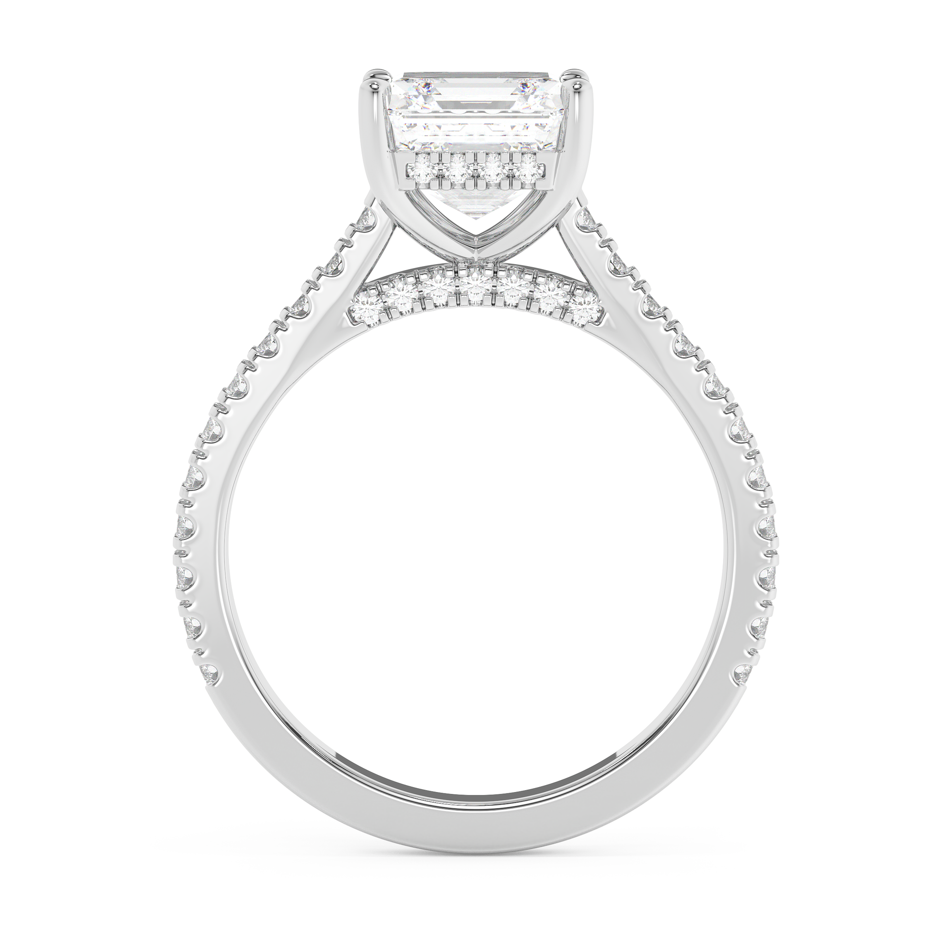 Emerald Solitaire Lab Grown Diamond Engagement Ring