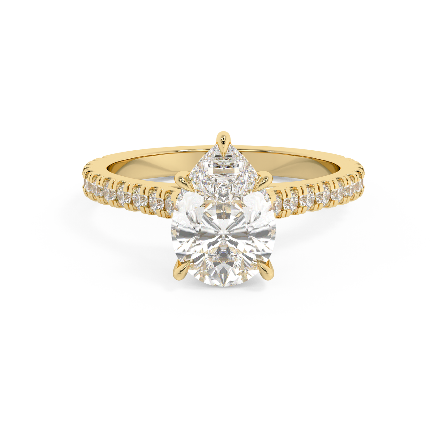 Emerald Solitaire Lab Grown Diamond Engagement Ring