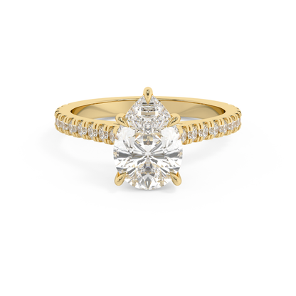 Emerald Solitaire Lab Grown Diamond Engagement Ring