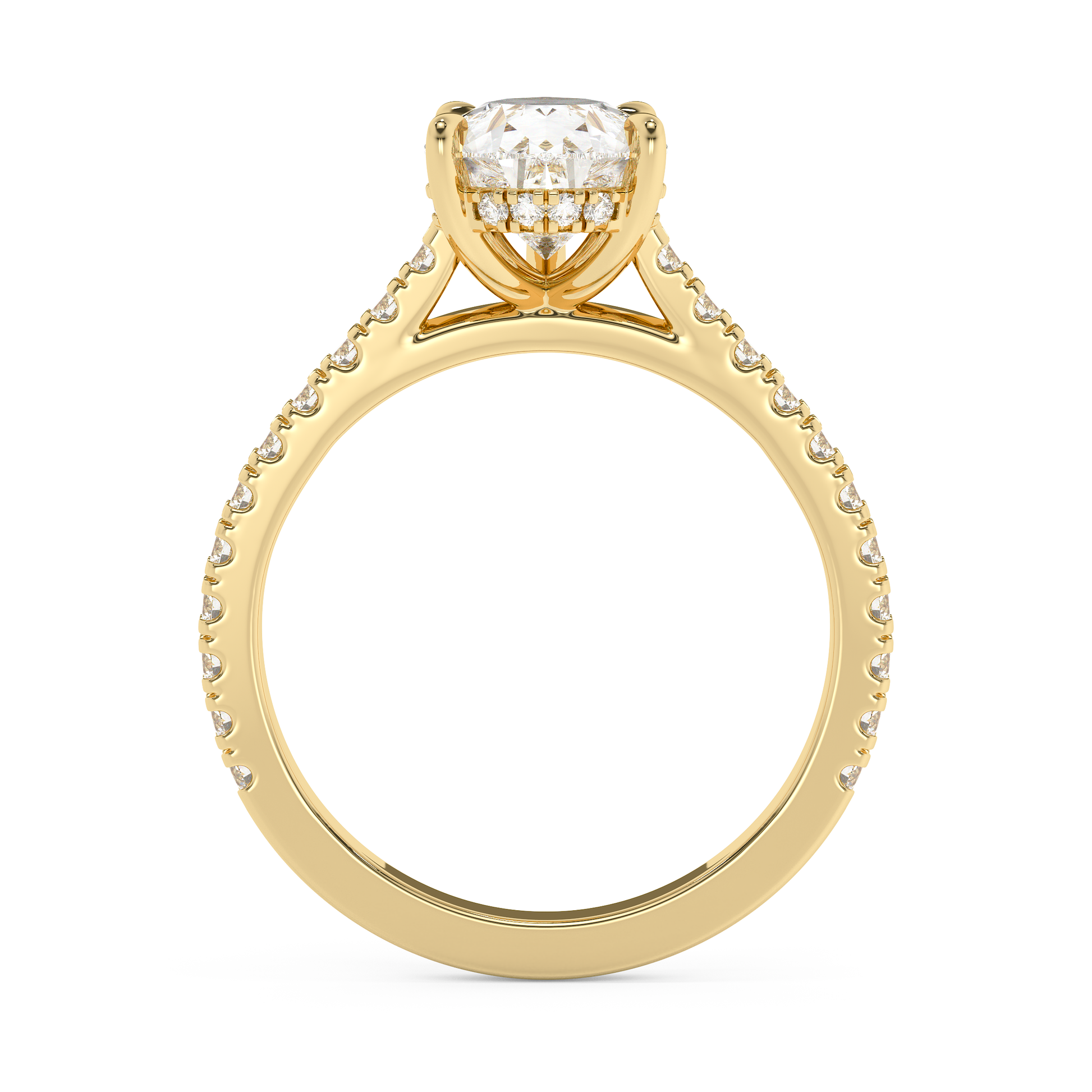 Emerald Solitaire Lab Grown Diamond Engagement Ring