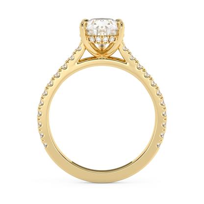 Emerald Solitaire Lab Grown Diamond Engagement Ring