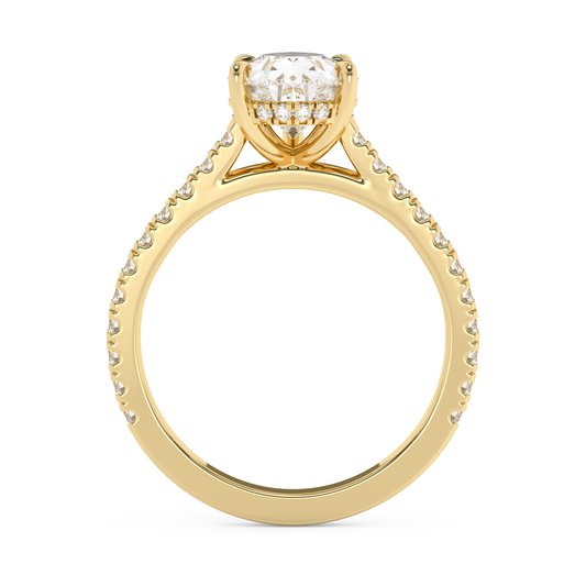 Emerald Solitaire Lab Grown Diamond Engagement Ring