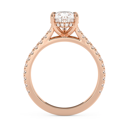 Emerald Solitaire Lab Grown Diamond Engagement Ring