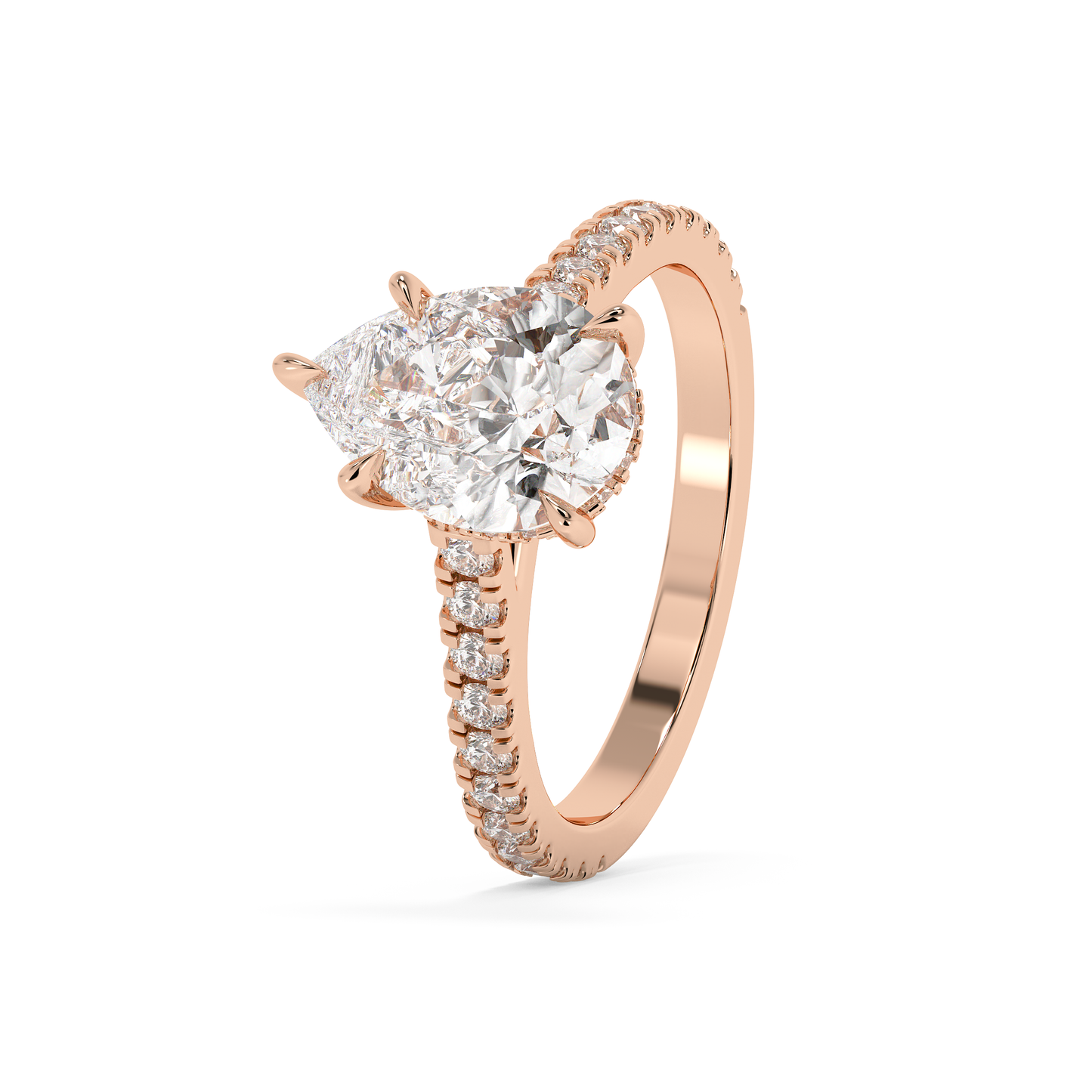 Emerald Solitaire Lab Grown Diamond Engagement Ring