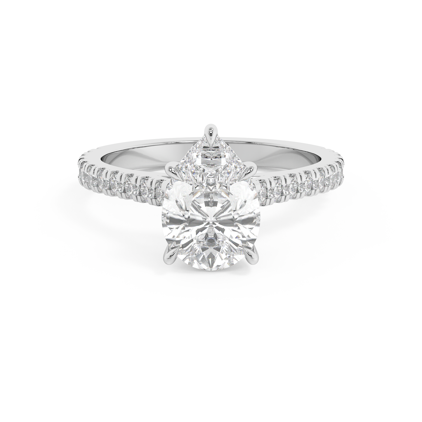 Emerald Solitaire Lab Grown Diamond Engagement Ring