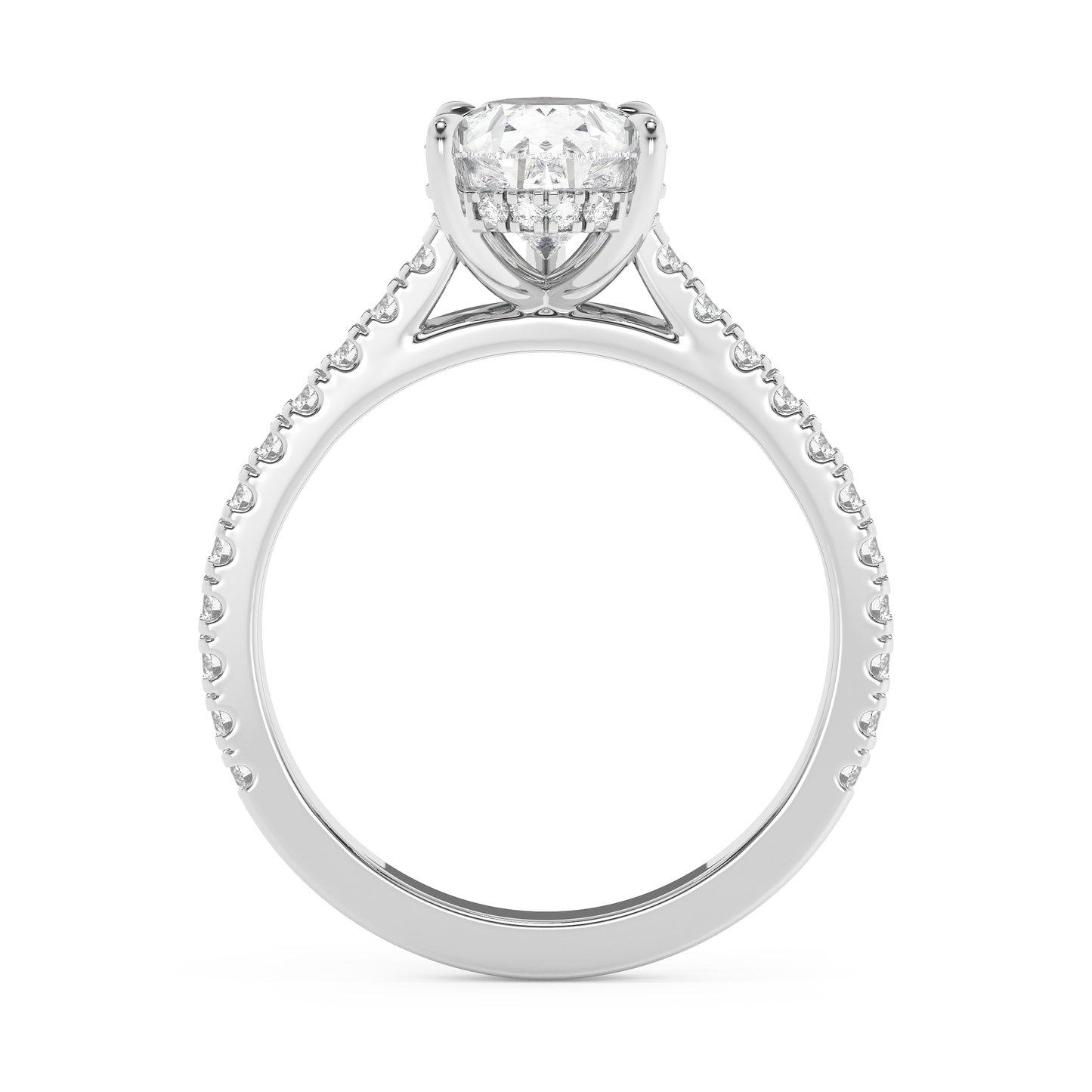 Emerald Solitaire Lab Grown Diamond Engagement Ring